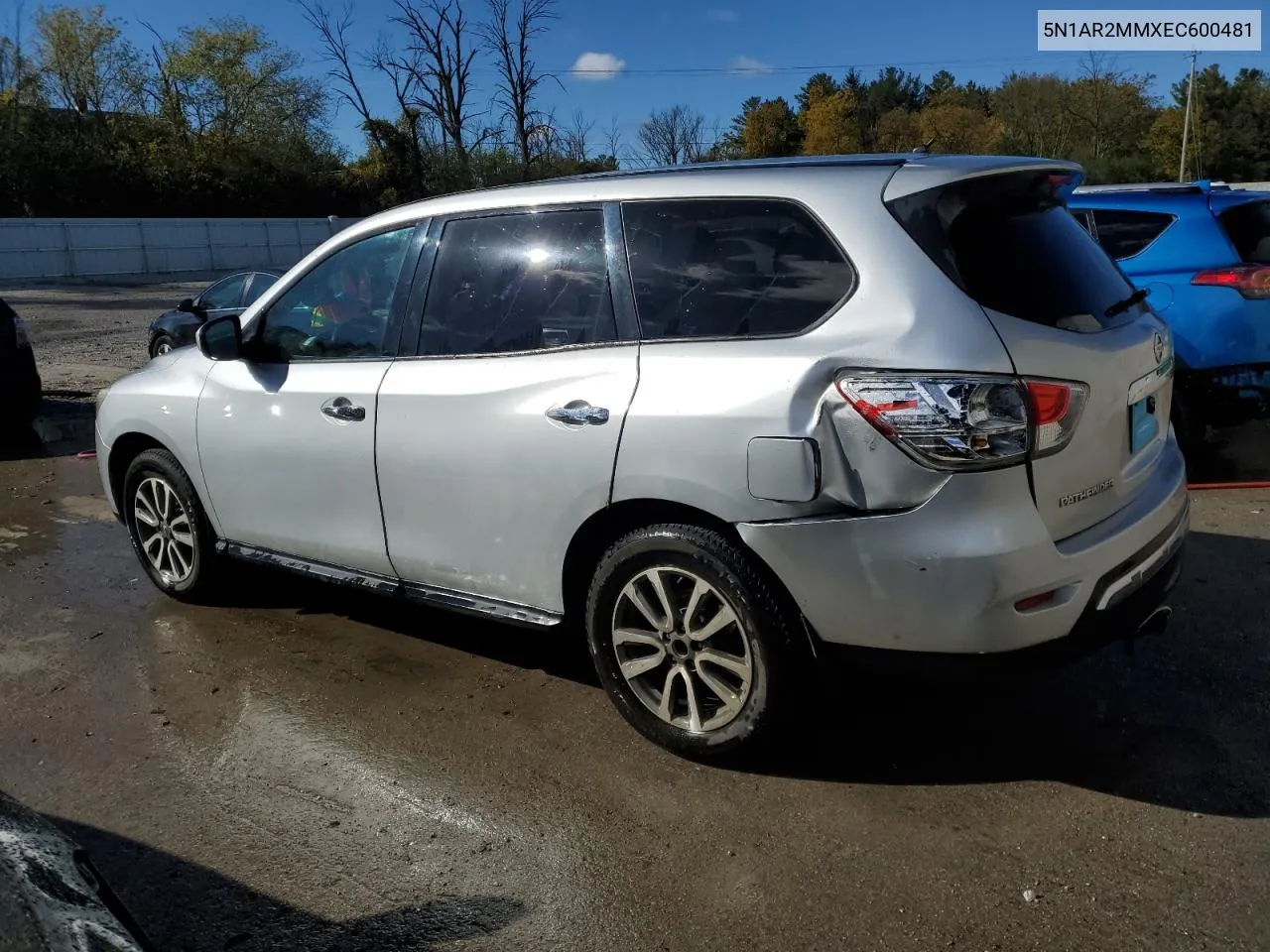 2014 Nissan Pathfinder S VIN: 5N1AR2MMXEC600481 Lot: 75323544