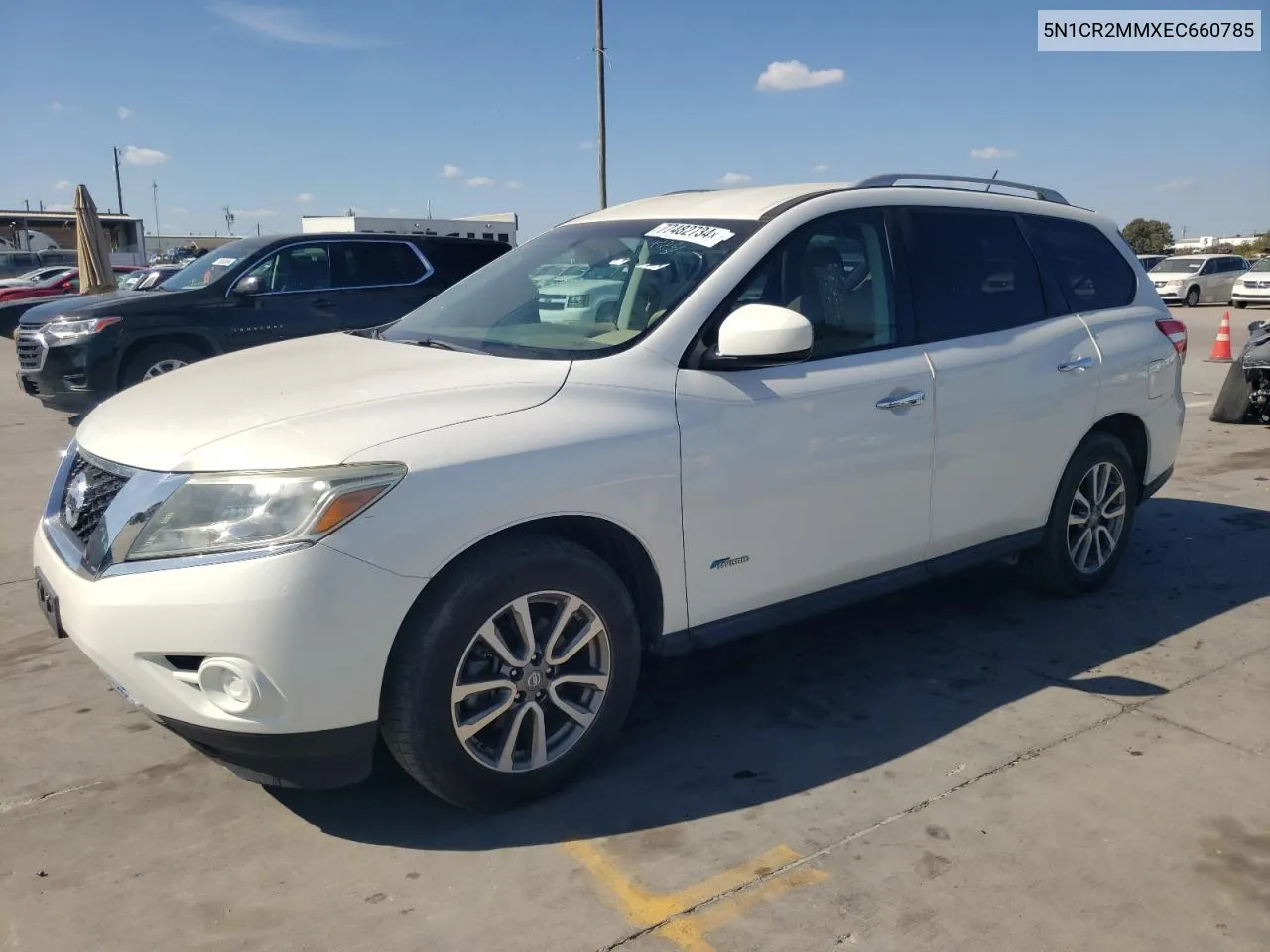 2014 Nissan Pathfinder Sv Hybrid VIN: 5N1CR2MMXEC660785 Lot: 77482734