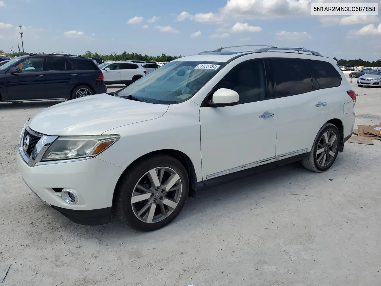 2014 Nissan Pathfinder S VIN: 5N1AR2MN3EC687858 Lot: 77900074