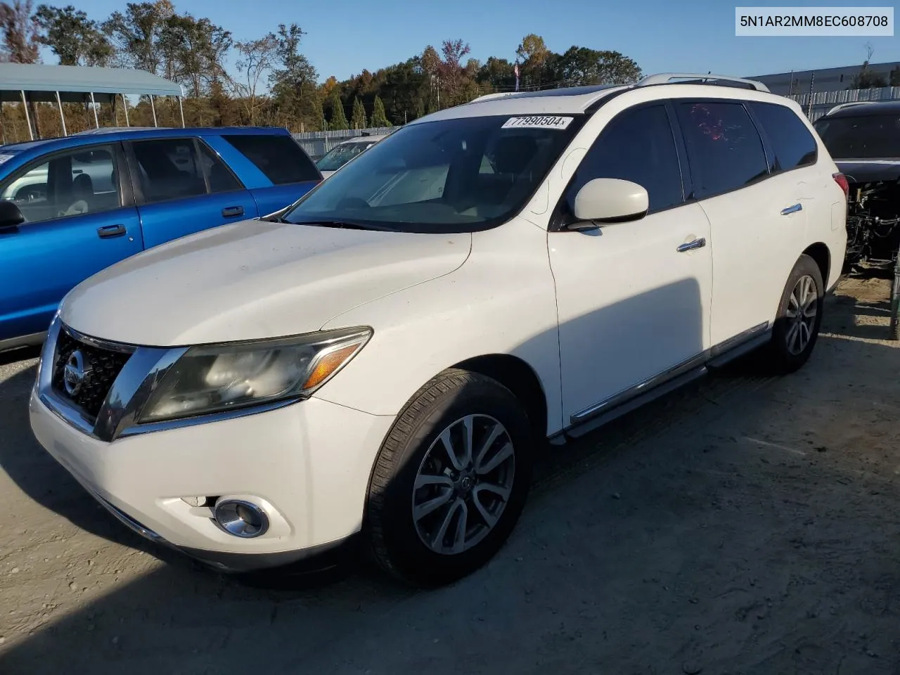 2014 Nissan Pathfinder S VIN: 5N1AR2MM8EC608708 Lot: 77990504