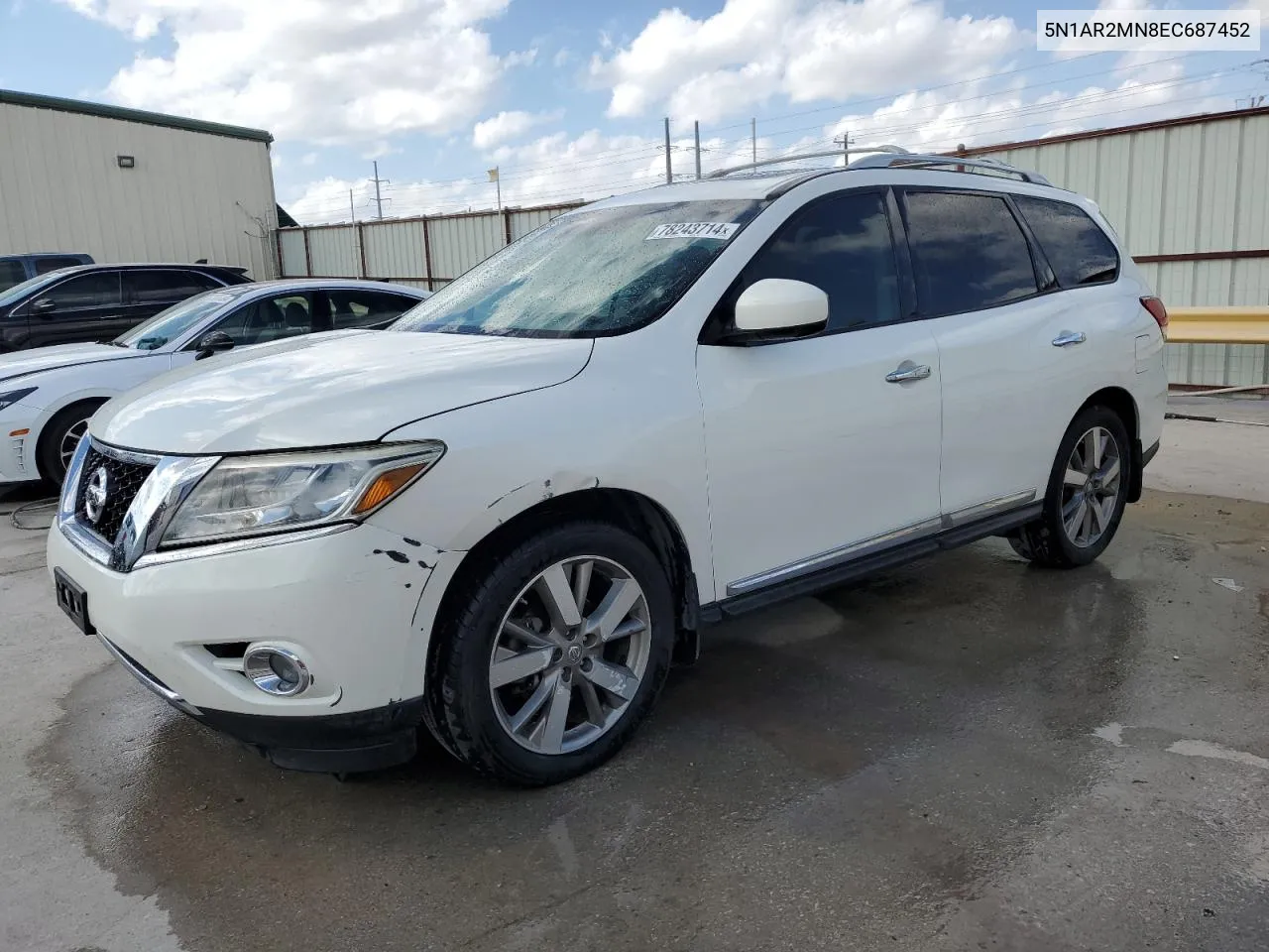 2014 Nissan Pathfinder S VIN: 5N1AR2MN8EC687452 Lot: 78243714