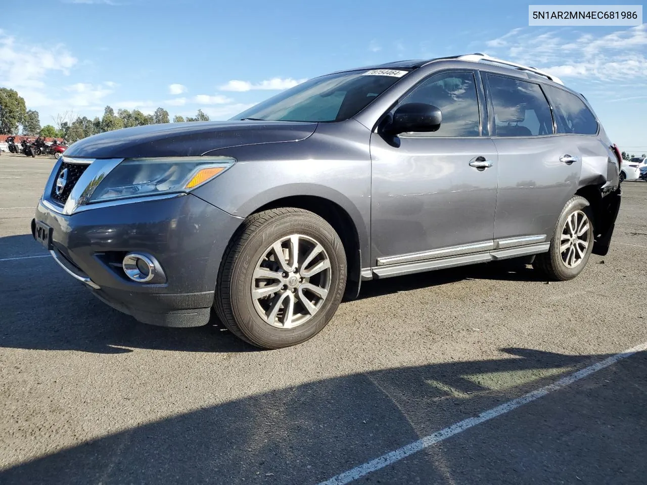 2014 Nissan Pathfinder S VIN: 5N1AR2MN4EC681986 Lot: 78754464