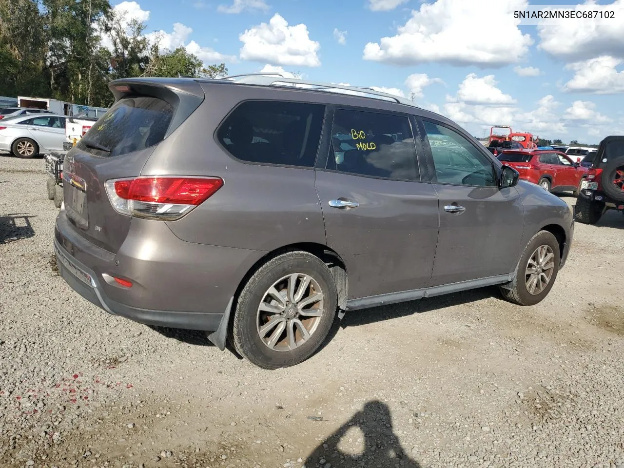 2014 Nissan Pathfinder S VIN: 5N1AR2MN3EC687102 Lot: 80370674