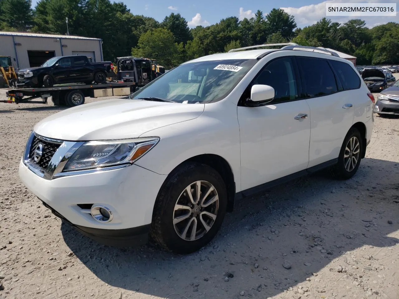 2015 Nissan Pathfinder S VIN: 5N1AR2MM2FC670316 Lot: 68924884