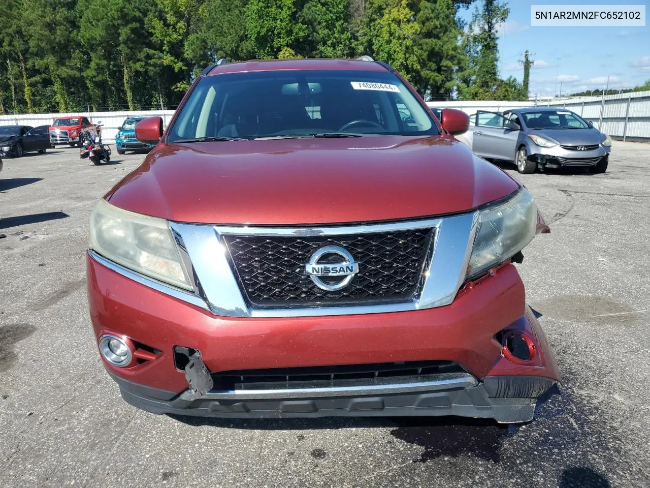 2015 Nissan Pathfinder S VIN: 5N1AR2MN2FC652102 Lot: 74080444