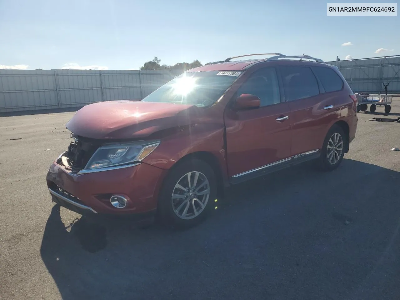 2015 Nissan Pathfinder S VIN: 5N1AR2MM9FC624692 Lot: 74877094