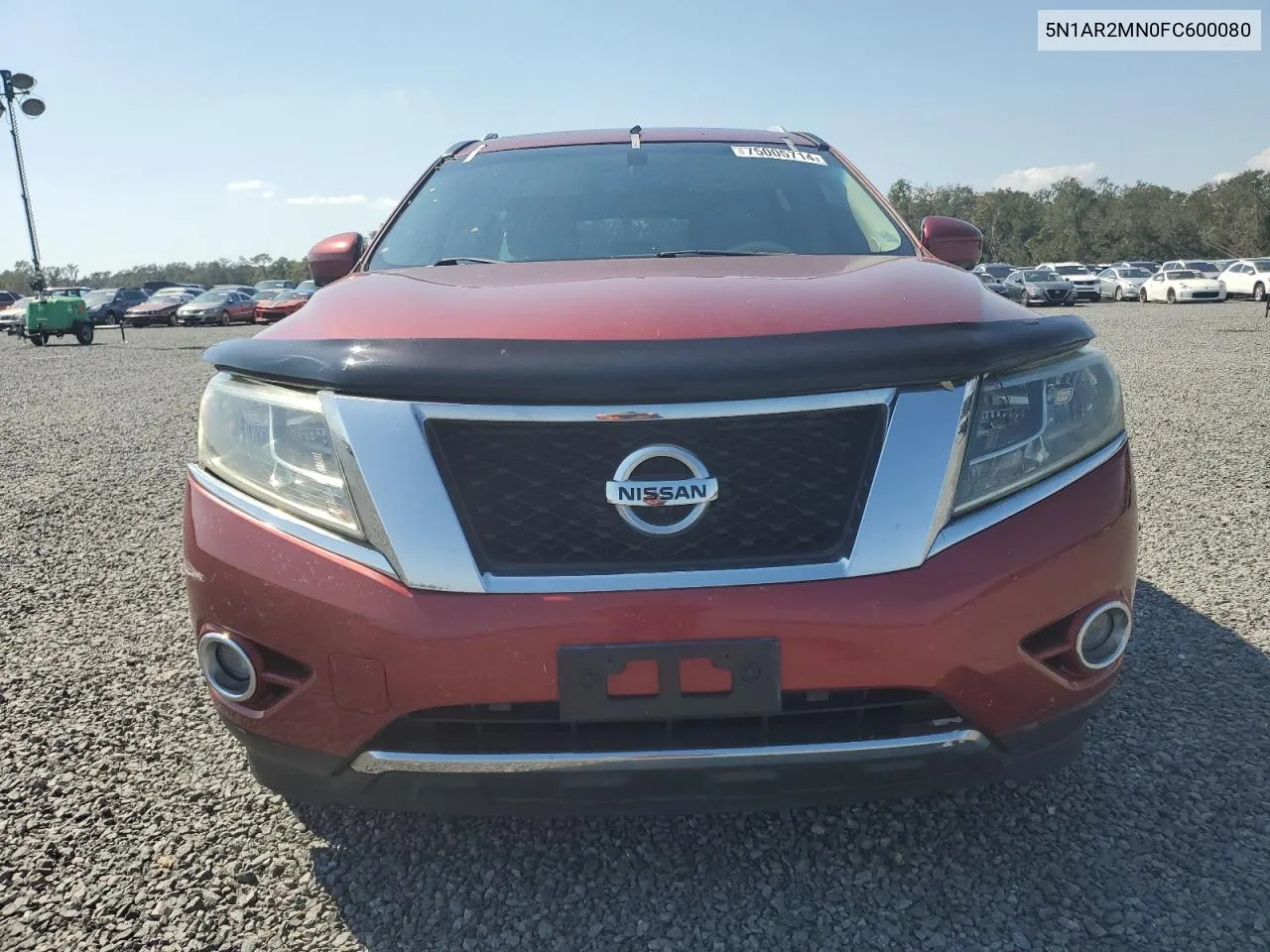 2015 Nissan Pathfinder S VIN: 5N1AR2MN0FC600080 Lot: 75005714