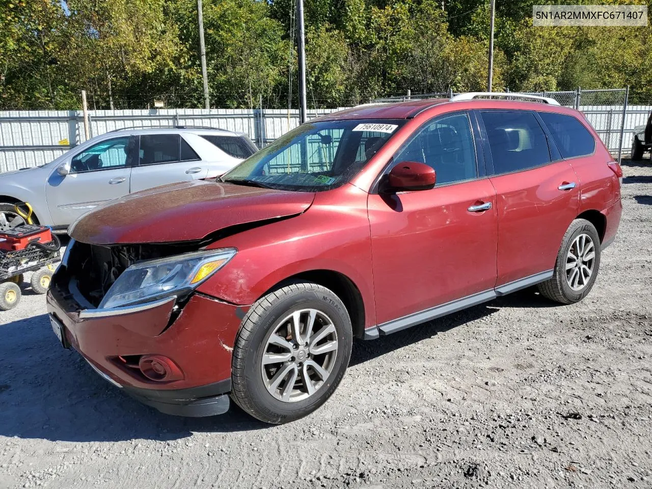 2015 Nissan Pathfinder S VIN: 5N1AR2MMXFC671407 Lot: 75610974