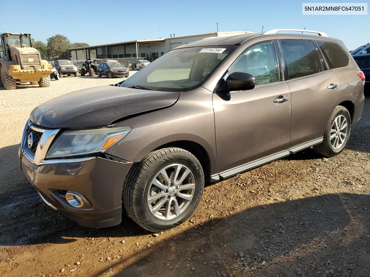 2015 Nissan Pathfinder S VIN: 5N1AR2MN8FC647051 Lot: 77744794