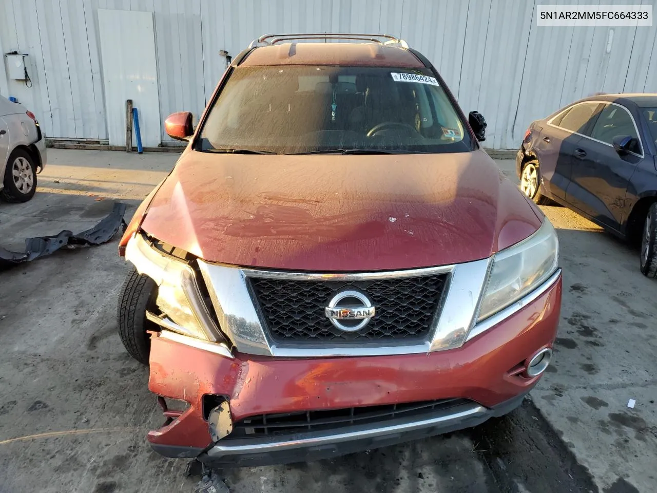 2015 Nissan Pathfinder S VIN: 5N1AR2MM5FC664333 Lot: 78986424