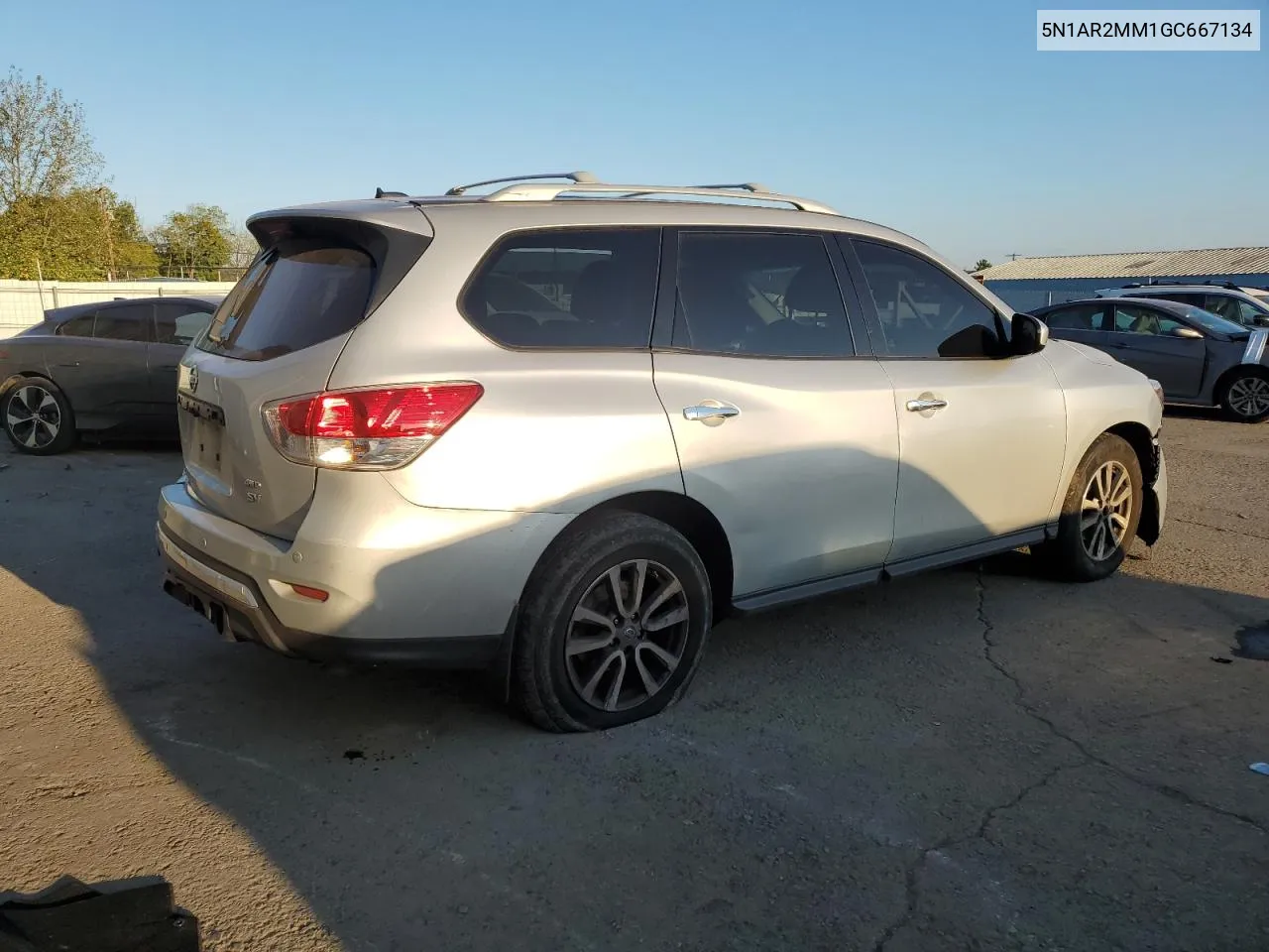 2016 Nissan Pathfinder S VIN: 5N1AR2MM1GC667134 Lot: 74049674