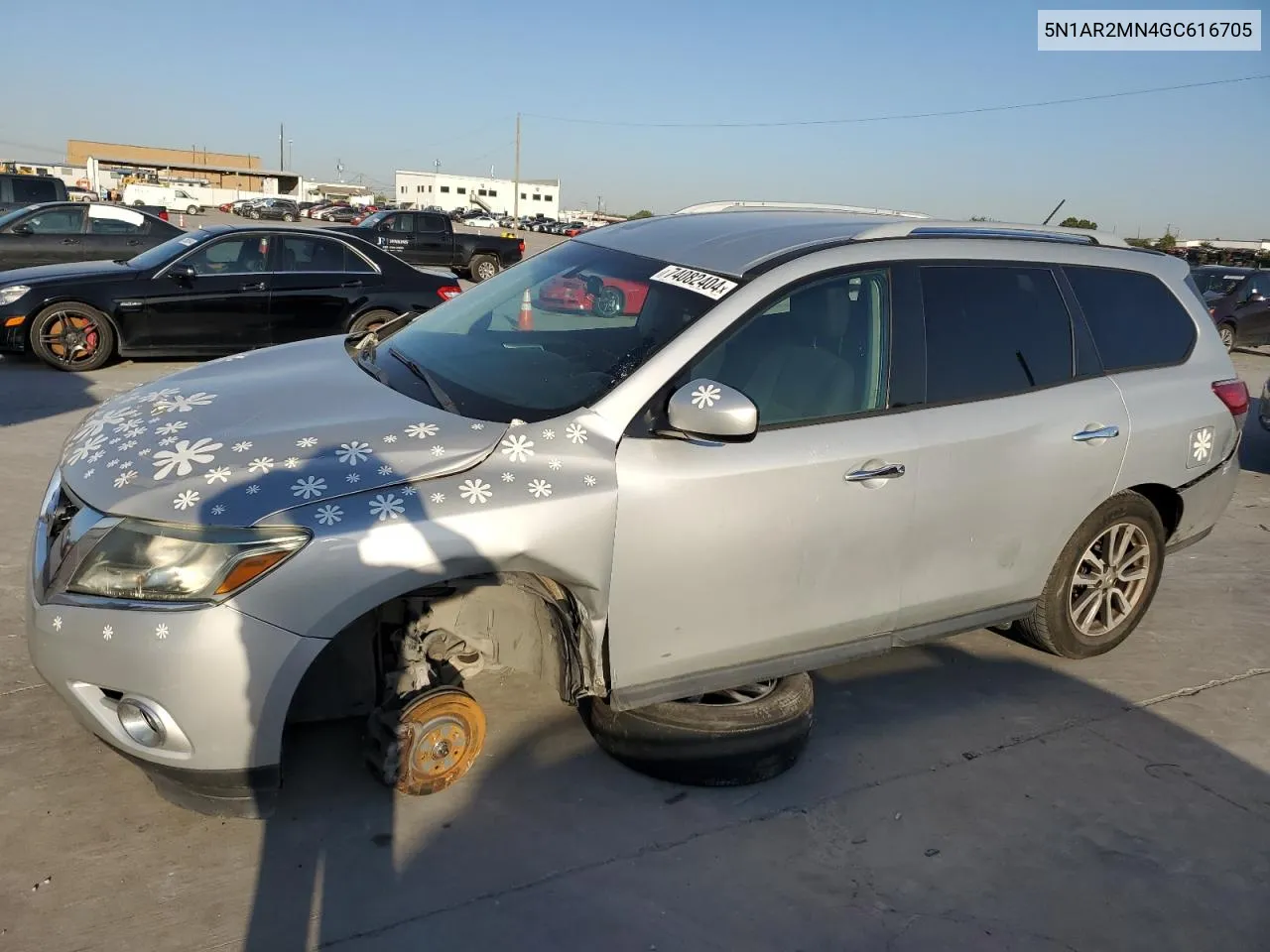 2016 Nissan Pathfinder S VIN: 5N1AR2MN4GC616705 Lot: 74082404