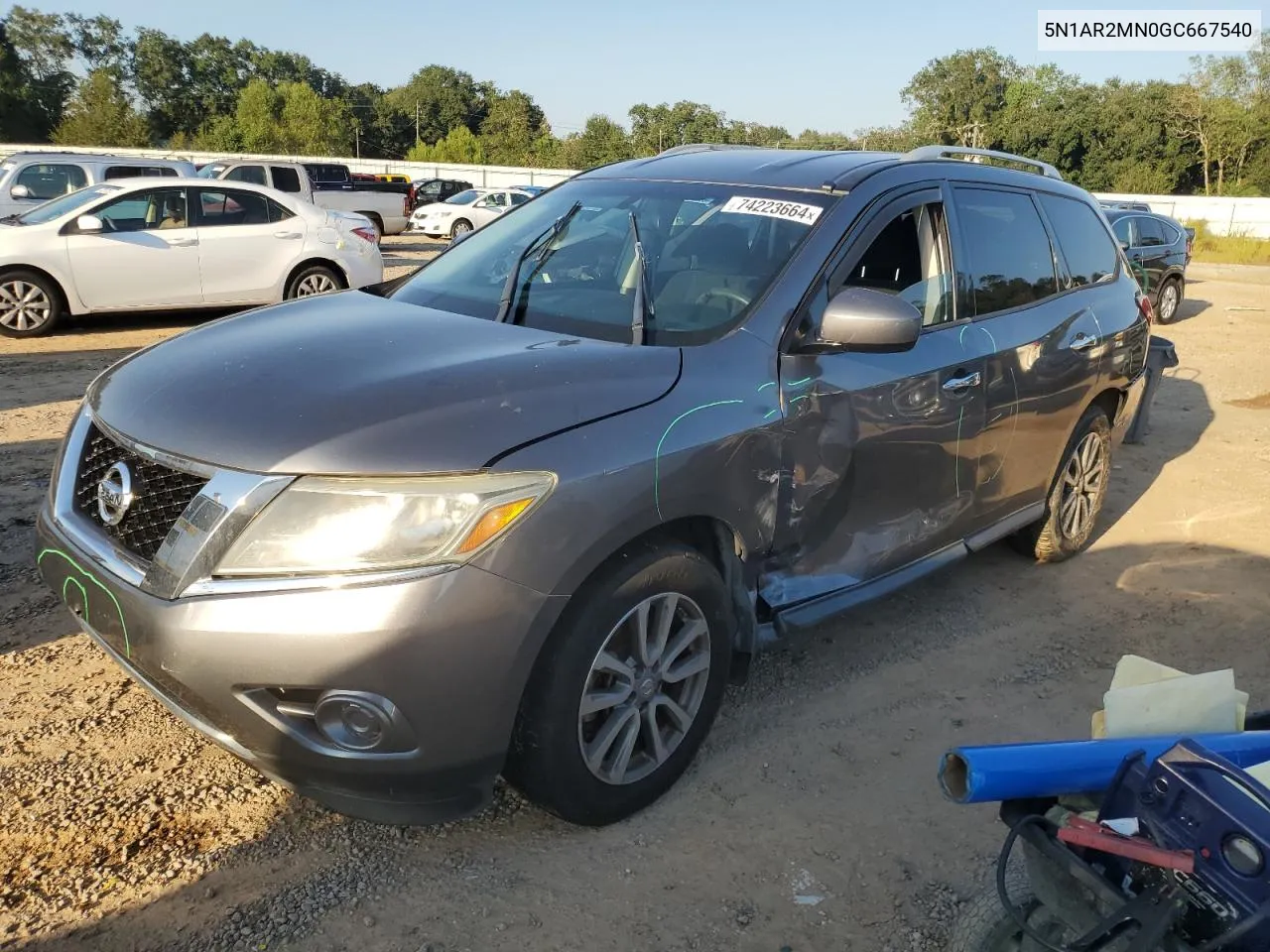 2016 Nissan Pathfinder S VIN: 5N1AR2MN0GC667540 Lot: 74223664