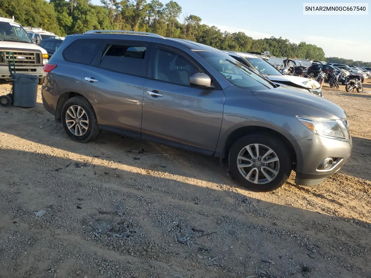 2016 Nissan Pathfinder S VIN: 5N1AR2MN0GC667540 Lot: 74223664