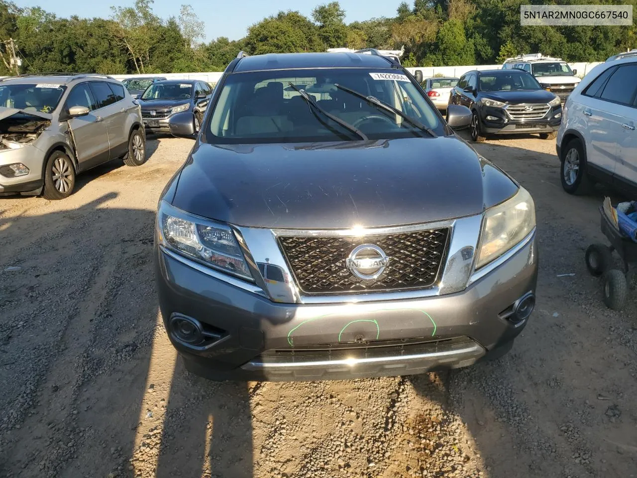 2016 Nissan Pathfinder S VIN: 5N1AR2MN0GC667540 Lot: 74223664