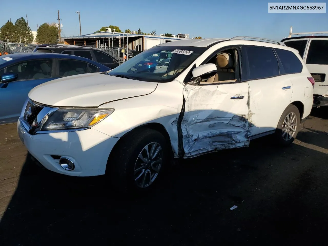 2016 Nissan Pathfinder S VIN: 5N1AR2MNXGC653967 Lot: 74503764