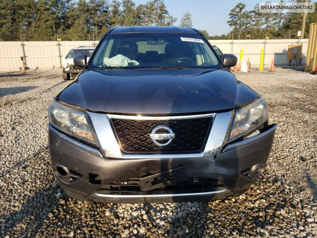 2016 Nissan Pathfinder S VIN: 5N1AR2MN6GC647342 Lot: 75191384