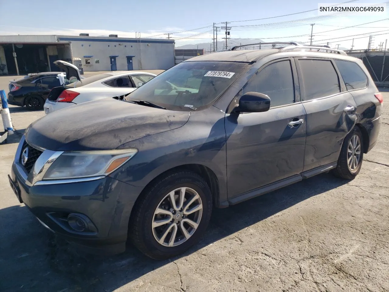 2016 Nissan Pathfinder S VIN: 5N1AR2MNXGC649093 Lot: 77879794