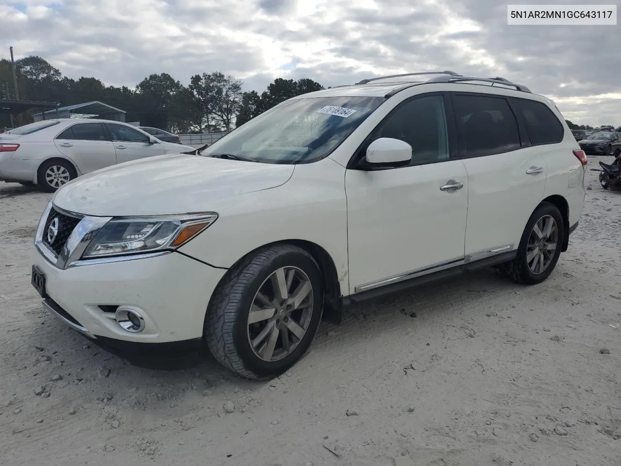 2016 Nissan Pathfinder S VIN: 5N1AR2MN1GC643117 Lot: 78189164