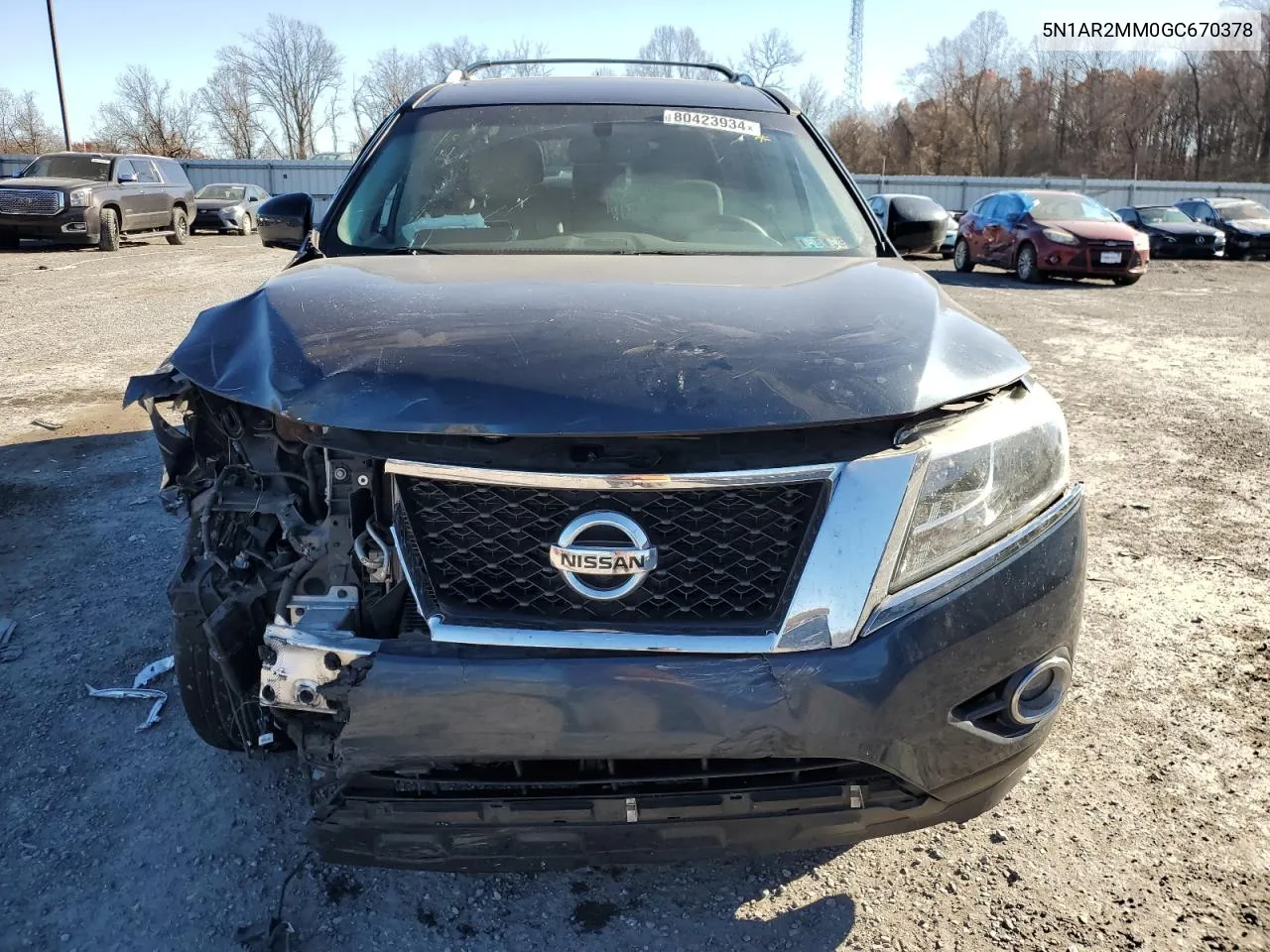 2016 Nissan Pathfinder S VIN: 5N1AR2MM0GC670378 Lot: 80423934