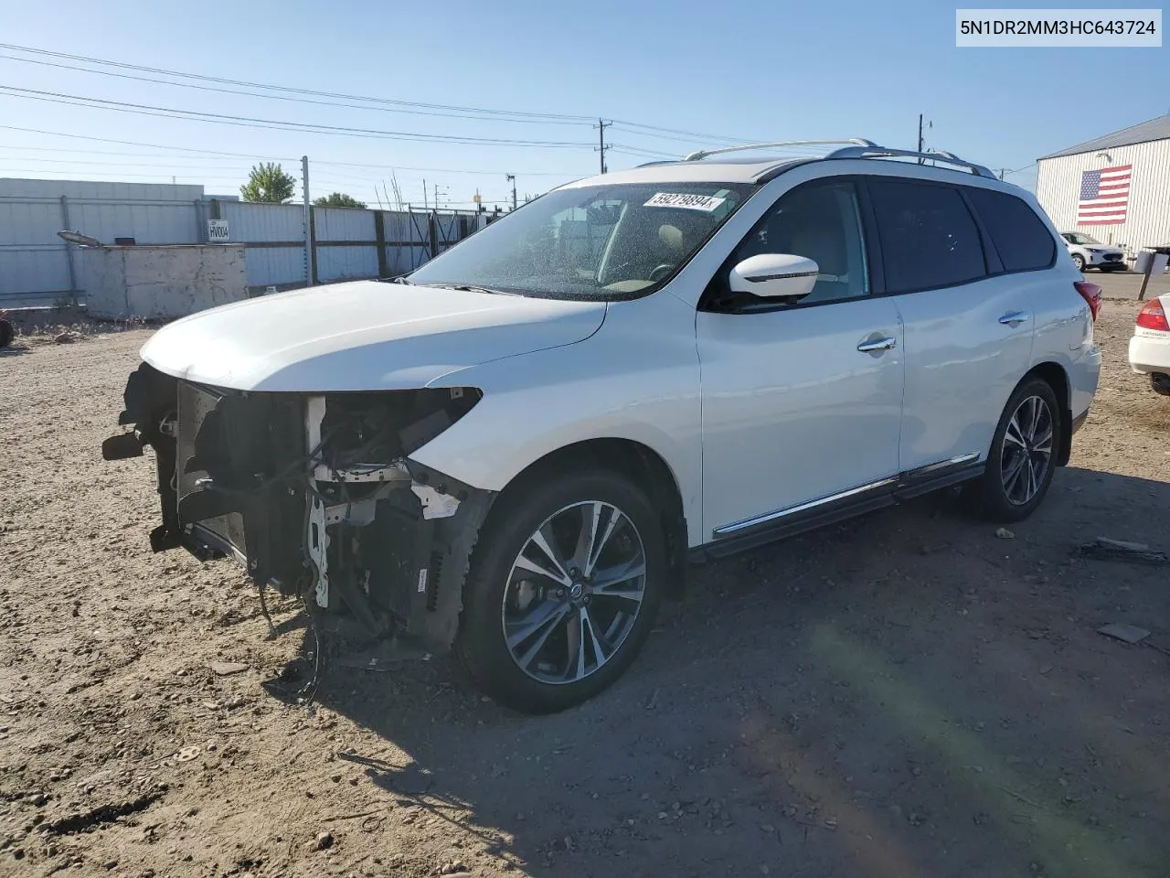 5N1DR2MM3HC643724 2017 Nissan Pathfinder S