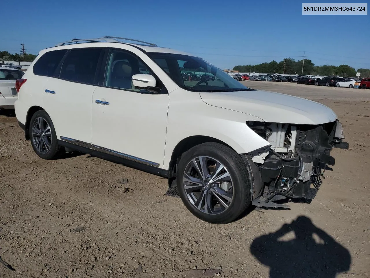 2017 Nissan Pathfinder S VIN: 5N1DR2MM3HC643724 Lot: 59279894