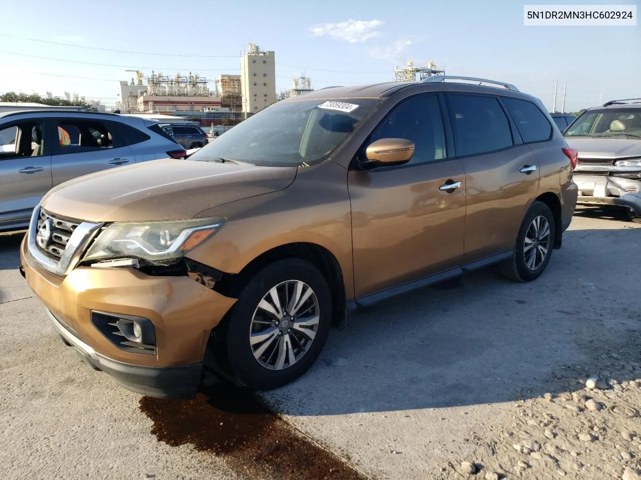 2017 Nissan Pathfinder S VIN: 5N1DR2MN3HC602924 Lot: 73059304