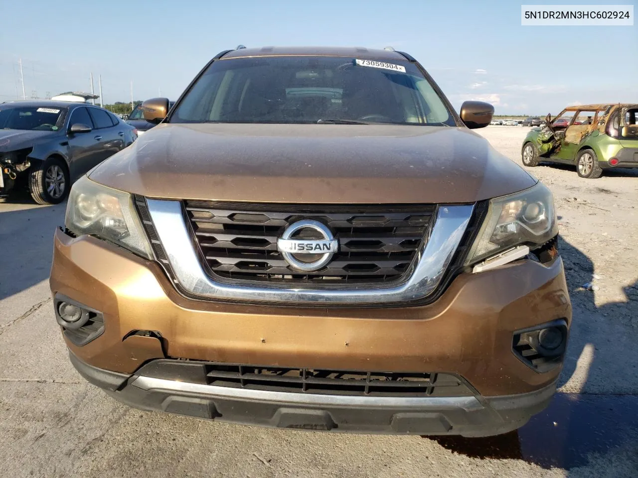 2017 Nissan Pathfinder S VIN: 5N1DR2MN3HC602924 Lot: 73059304