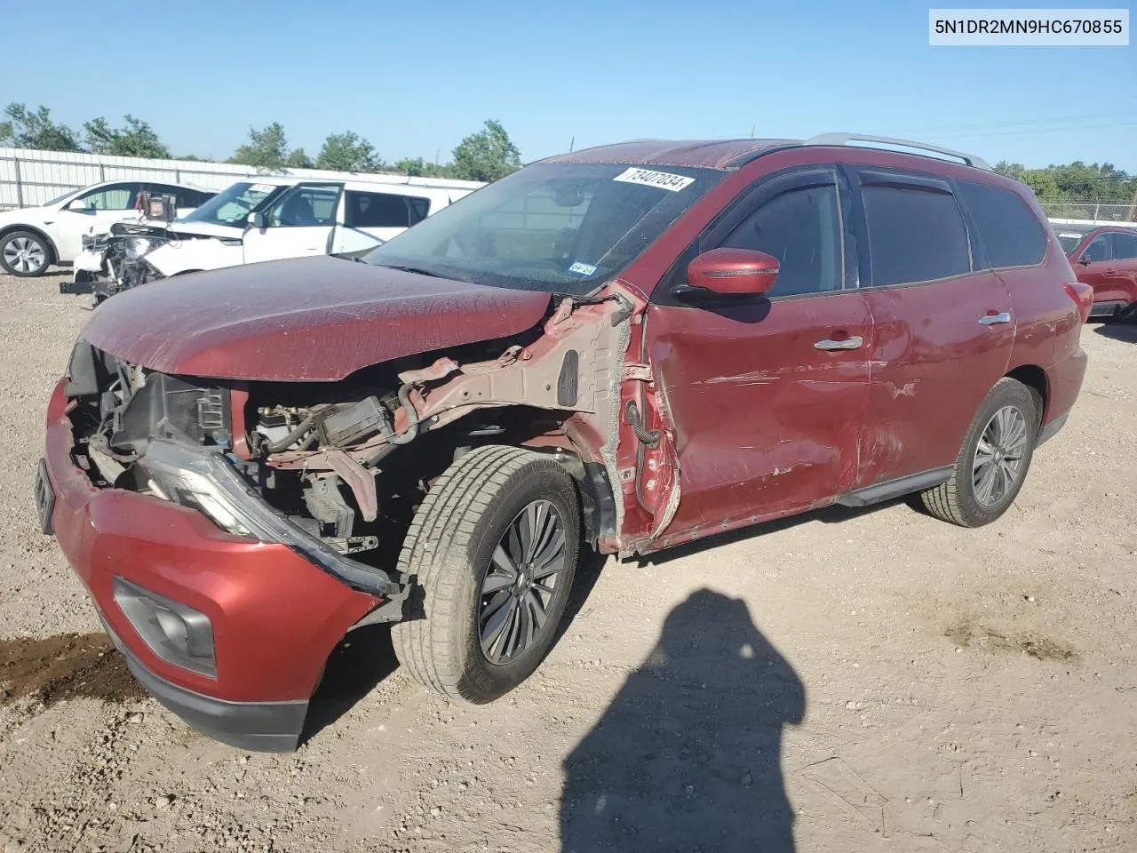 2017 Nissan Pathfinder S VIN: 5N1DR2MN9HC670855 Lot: 73407034