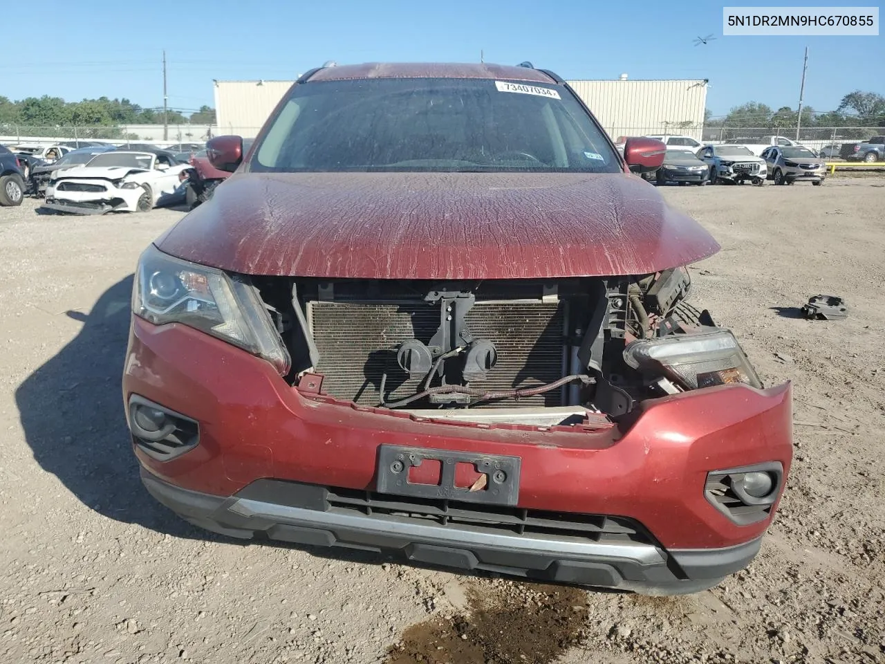 2017 Nissan Pathfinder S VIN: 5N1DR2MN9HC670855 Lot: 73407034