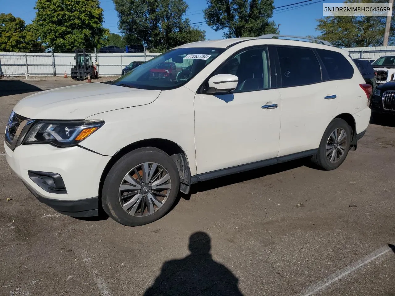 2017 Nissan Pathfinder S VIN: 5N1DR2MM8HC643699 Lot: 74265784