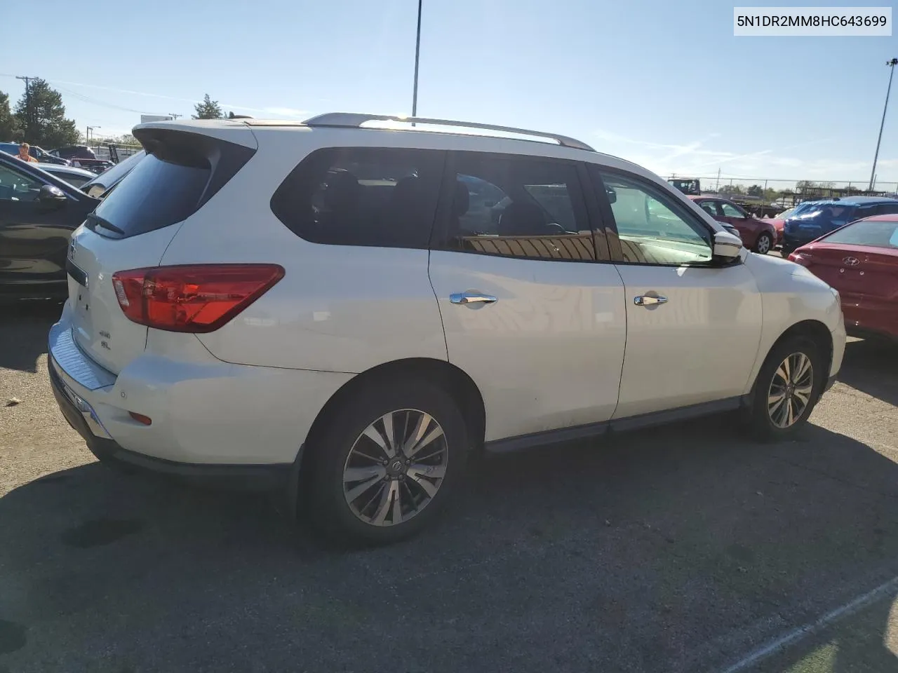 2017 Nissan Pathfinder S VIN: 5N1DR2MM8HC643699 Lot: 74265784