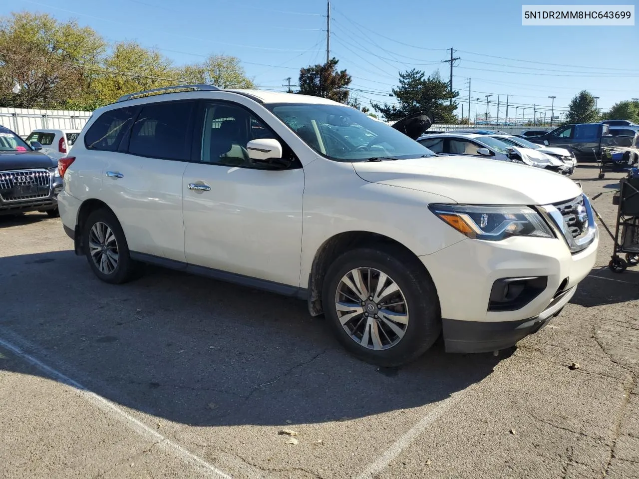 2017 Nissan Pathfinder S VIN: 5N1DR2MM8HC643699 Lot: 74265784