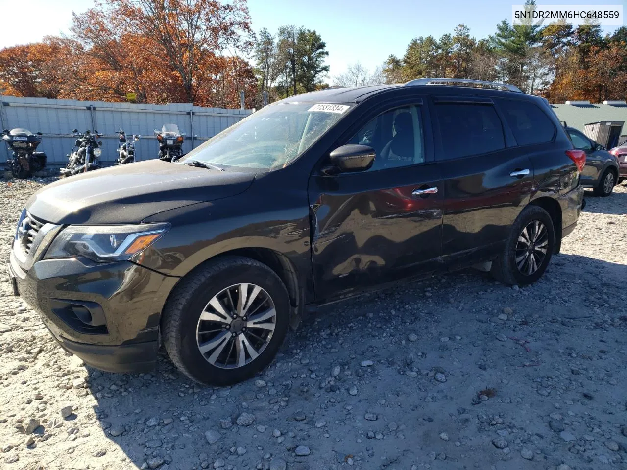 2017 Nissan Pathfinder S VIN: 5N1DR2MM6HC648559 Lot: 77581334