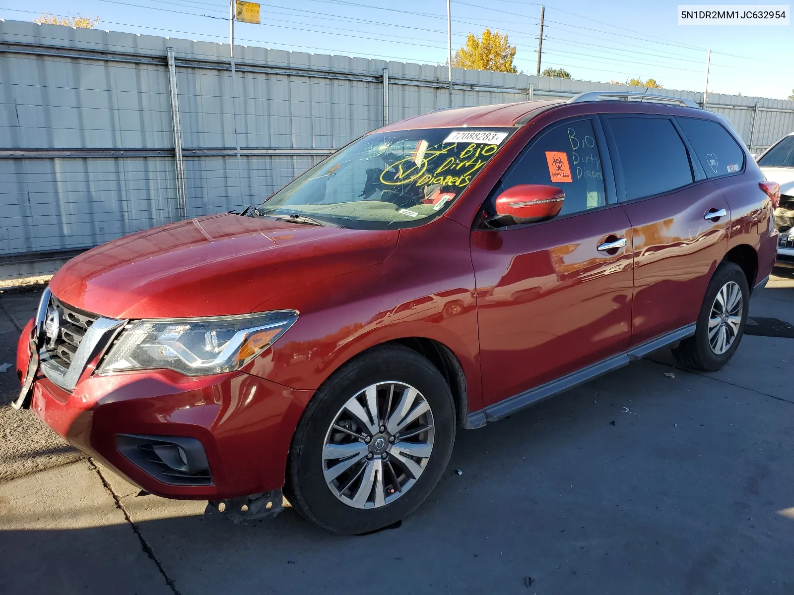 2018 Nissan Pathfinder S VIN: 5N1DR2MM1JC632954 Lot: 72088283