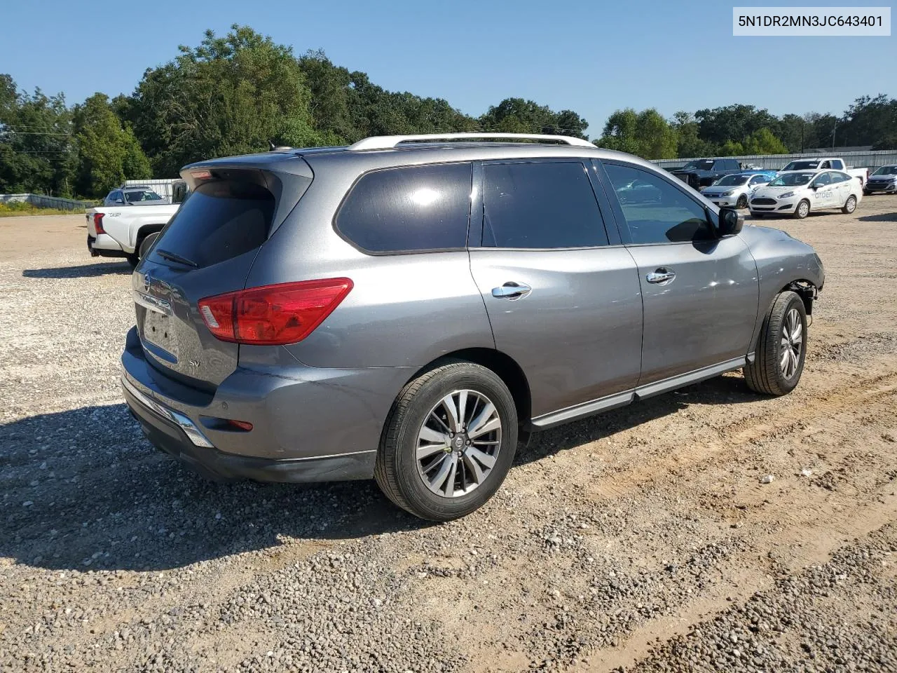 2018 Nissan Pathfinder S VIN: 5N1DR2MN3JC643401 Lot: 75327074