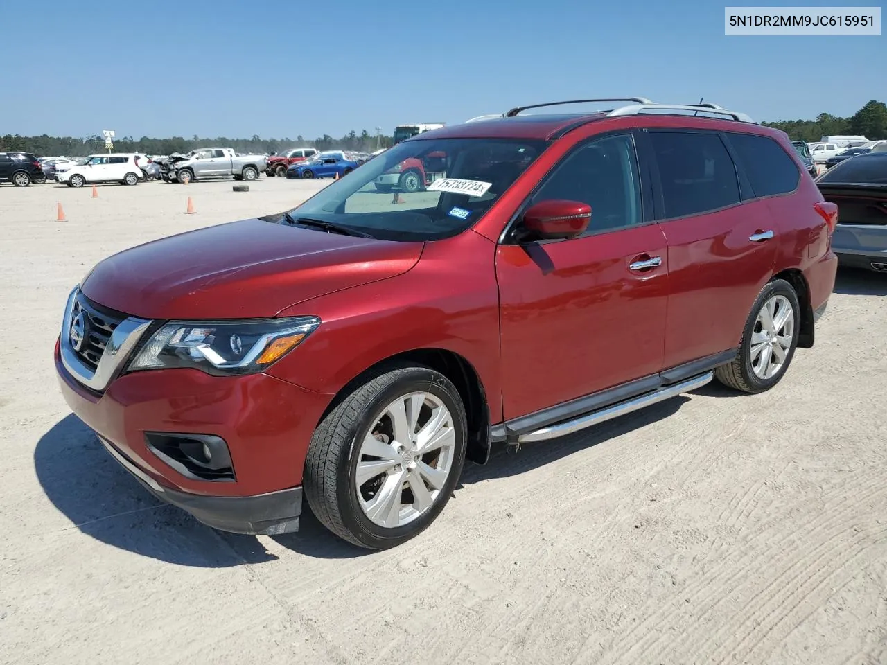 2018 Nissan Pathfinder S VIN: 5N1DR2MM9JC615951 Lot: 75733724