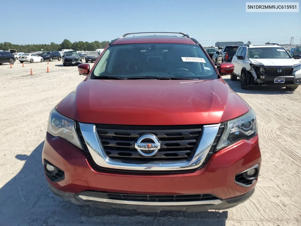 2018 Nissan Pathfinder S VIN: 5N1DR2MM9JC615951 Lot: 75733724