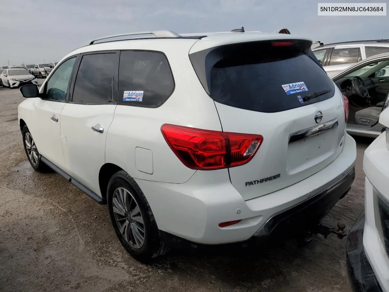 2018 Nissan Pathfinder S VIN: 5N1DR2MN8JC643684 Lot: 75762254