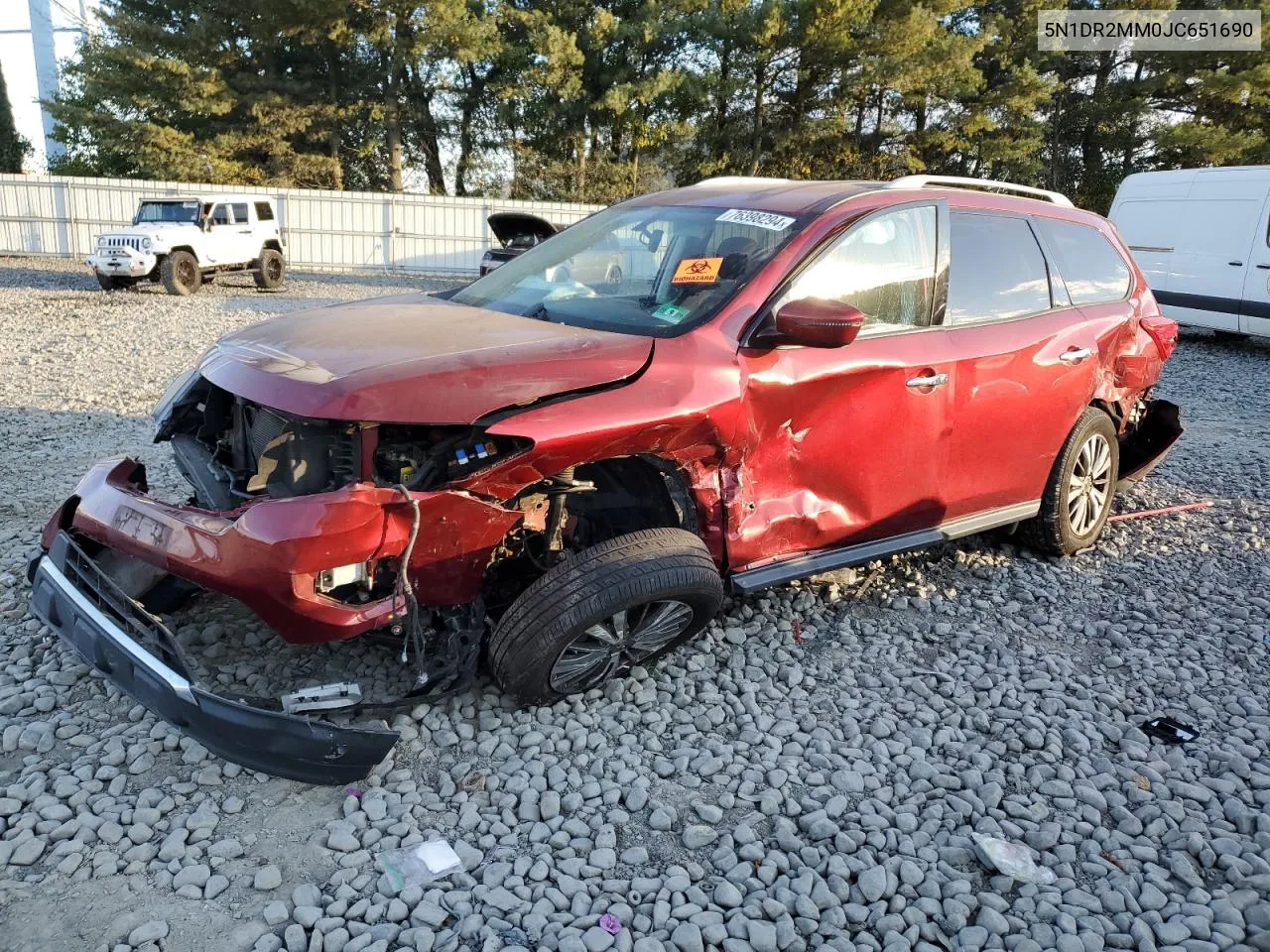 2018 Nissan Pathfinder S VIN: 5N1DR2MM0JC651690 Lot: 76398294