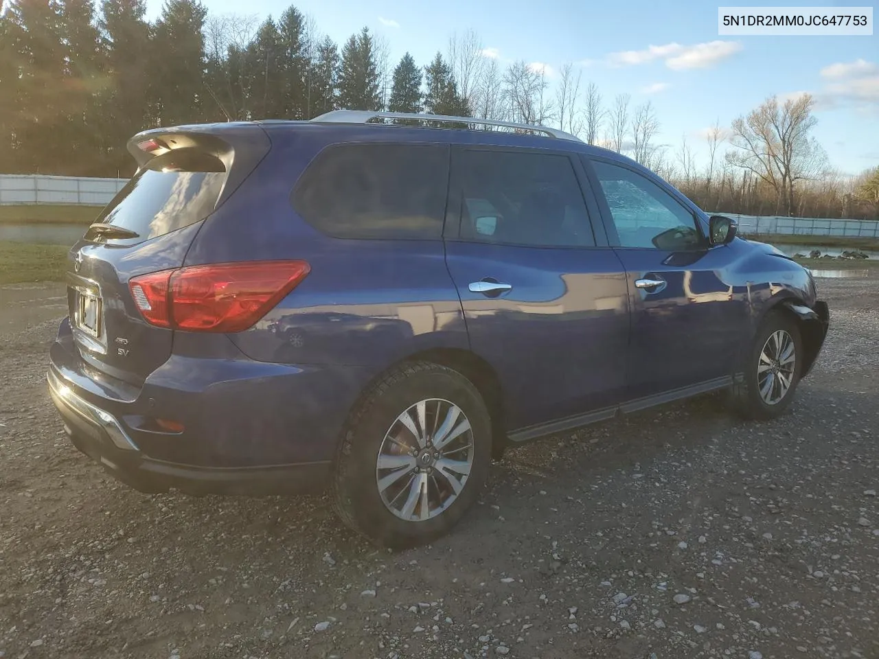 2018 Nissan Pathfinder S VIN: 5N1DR2MM0JC647753 Lot: 80349544