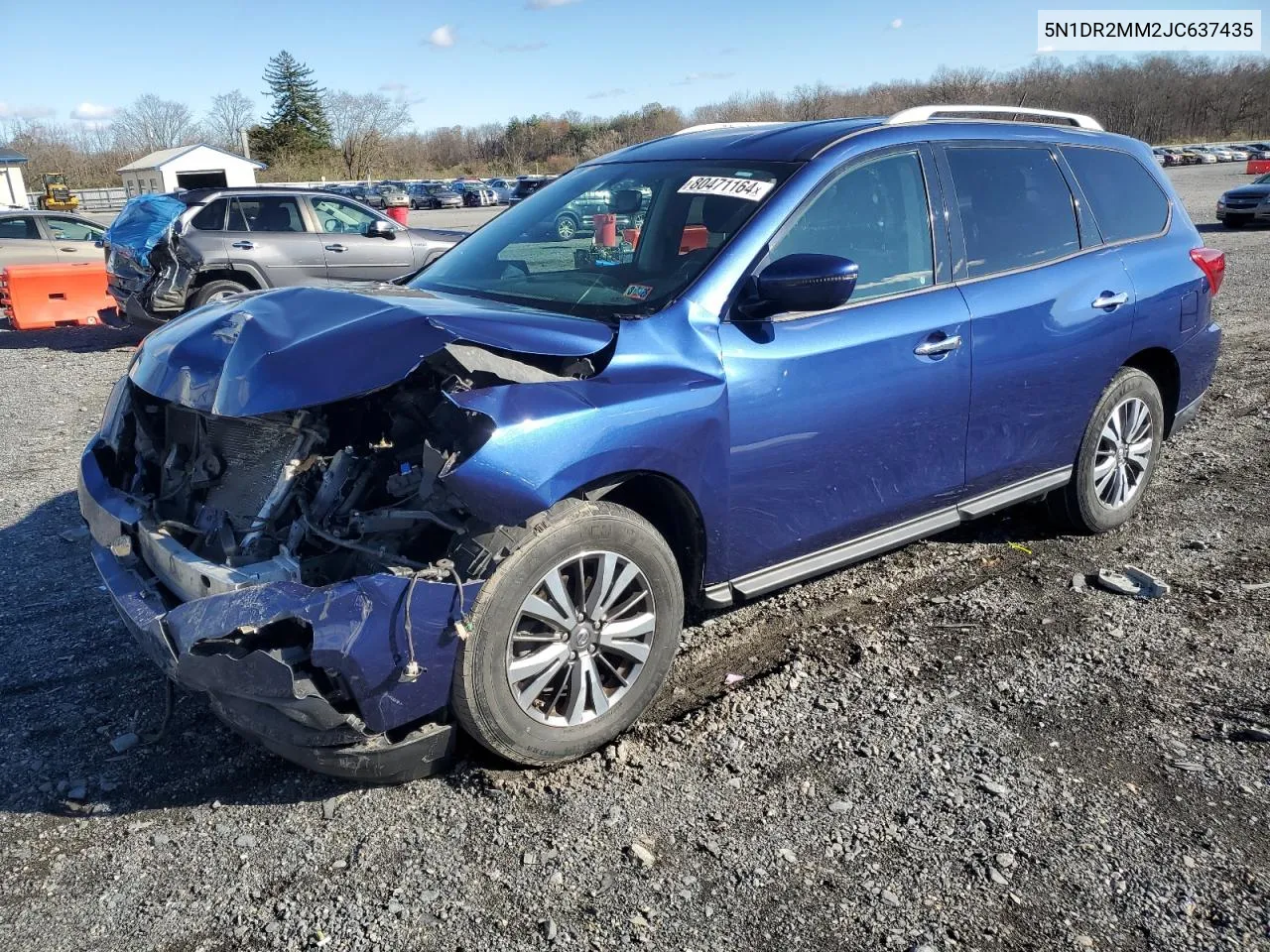 2018 Nissan Pathfinder S VIN: 5N1DR2MM2JC637435 Lot: 80471164