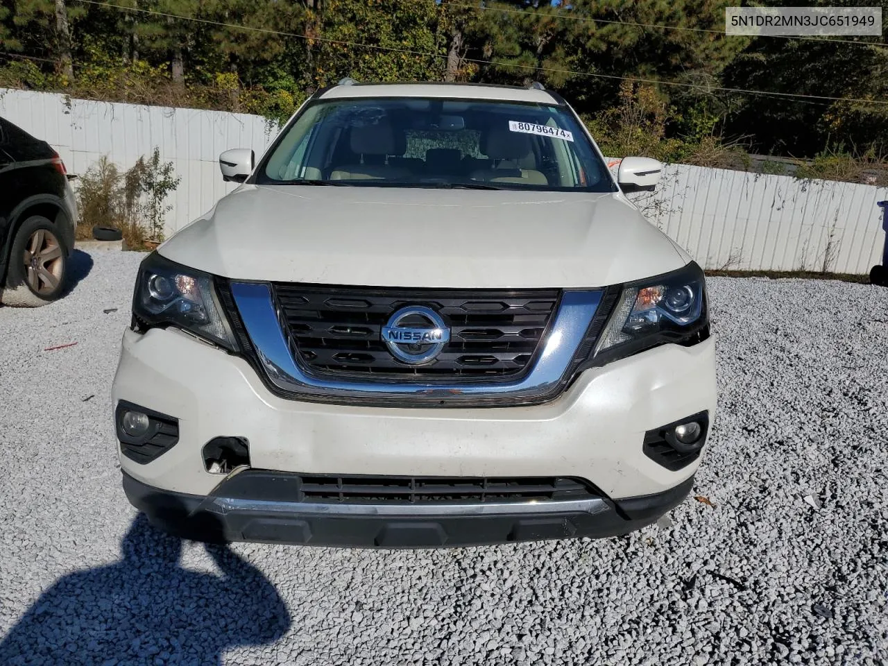 2018 Nissan Pathfinder S VIN: 5N1DR2MN3JC651949 Lot: 80796474