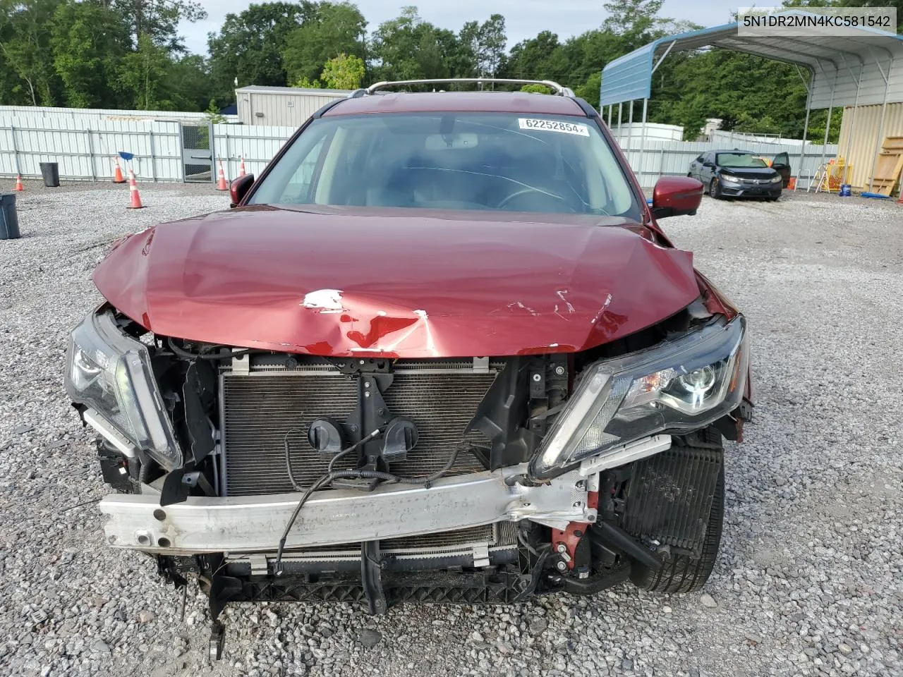 2019 Nissan Pathfinder S VIN: 5N1DR2MN4KC581542 Lot: 62252854