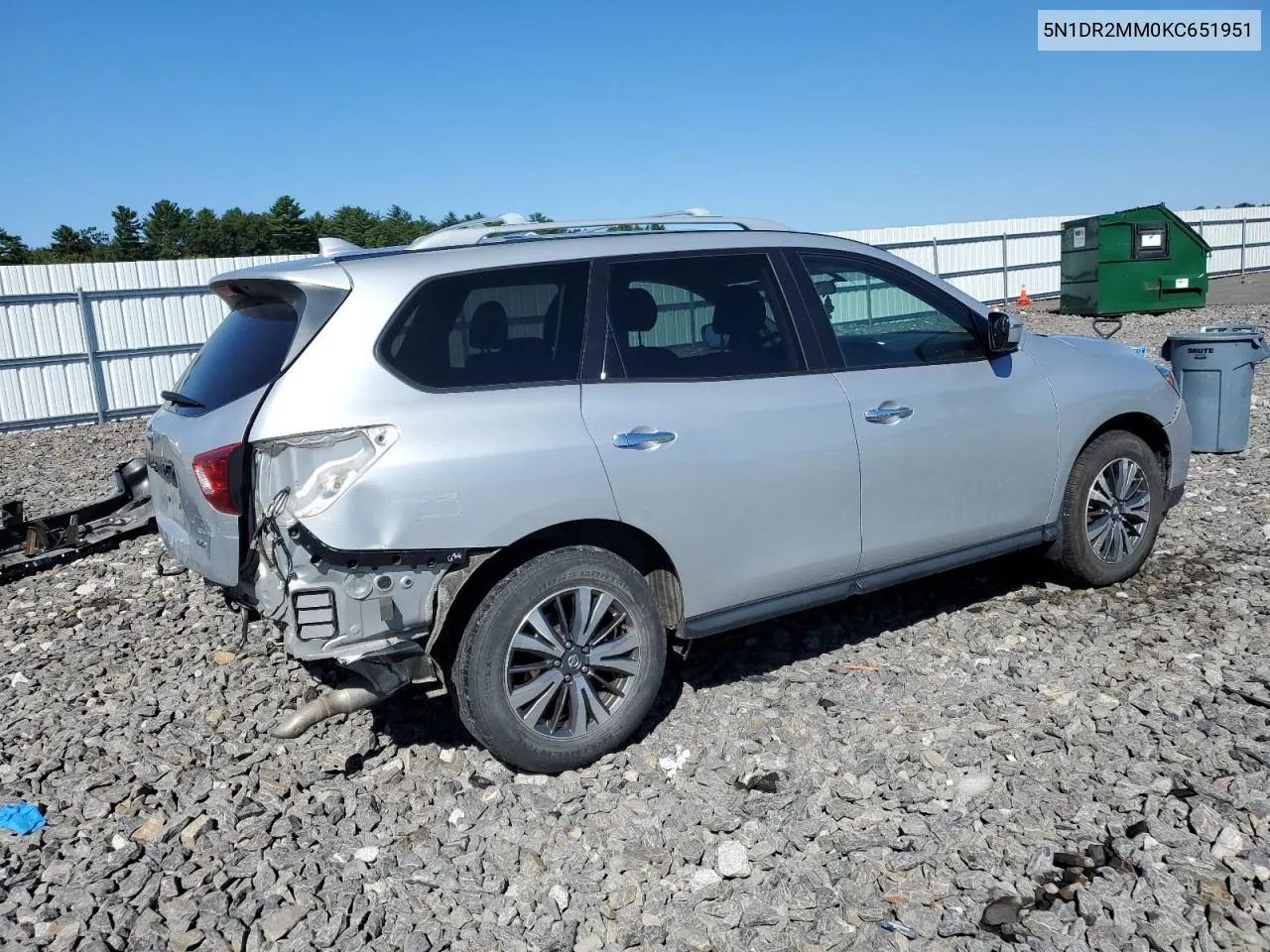 2019 Nissan Pathfinder S VIN: 5N1DR2MM0KC651951 Lot: 69639614