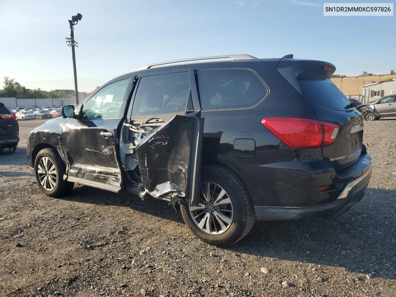 2019 Nissan Pathfinder S VIN: 5N1DR2MM0KC597826 Lot: 70134604