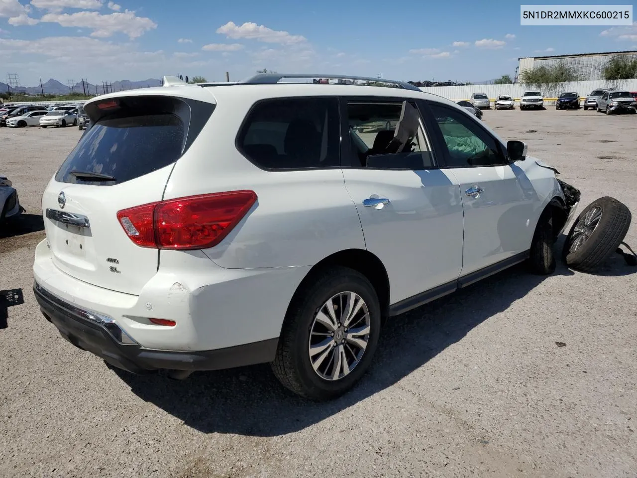 2019 Nissan Pathfinder S VIN: 5N1DR2MMXKC600215 Lot: 72238124