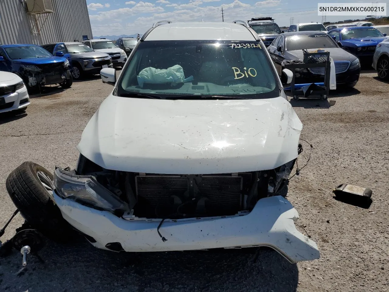 5N1DR2MMXKC600215 2019 Nissan Pathfinder S