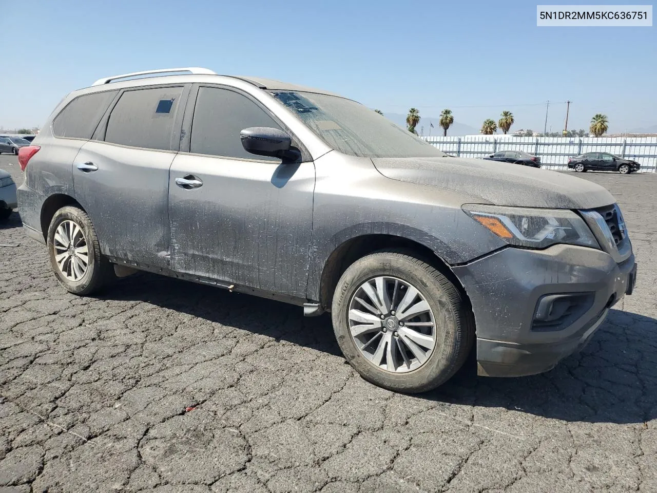 2019 Nissan Pathfinder S VIN: 5N1DR2MM5KC636751 Lot: 72659424