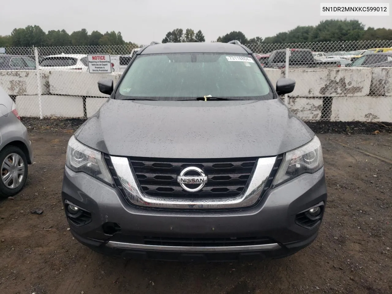 5N1DR2MNXKC599012 2019 Nissan Pathfinder S